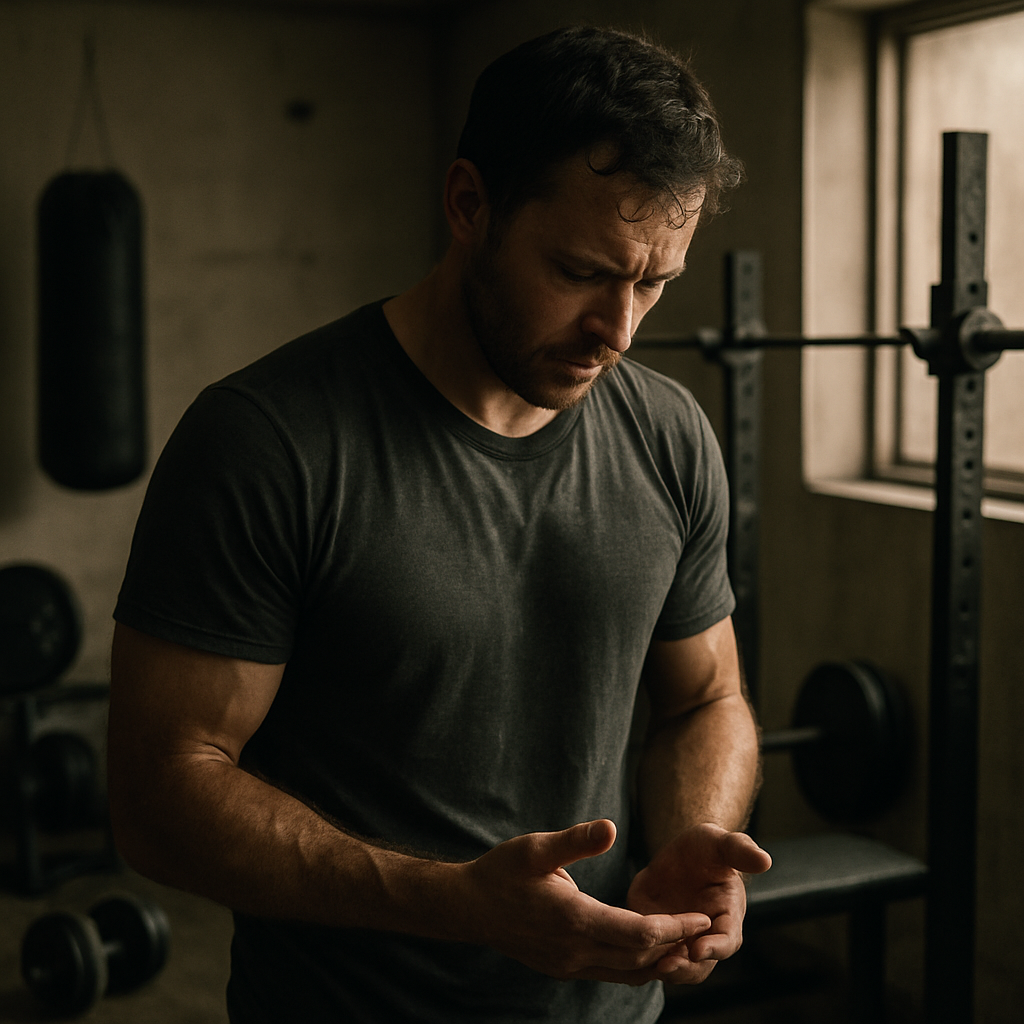 A man in his late 30s looking determined